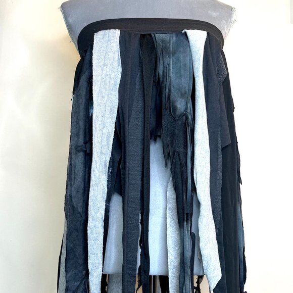 Gray Mummy Skirt Size Small Medium Fringe Top Cosplay Costume Tattered Torn Goth - Picture 4 of 15